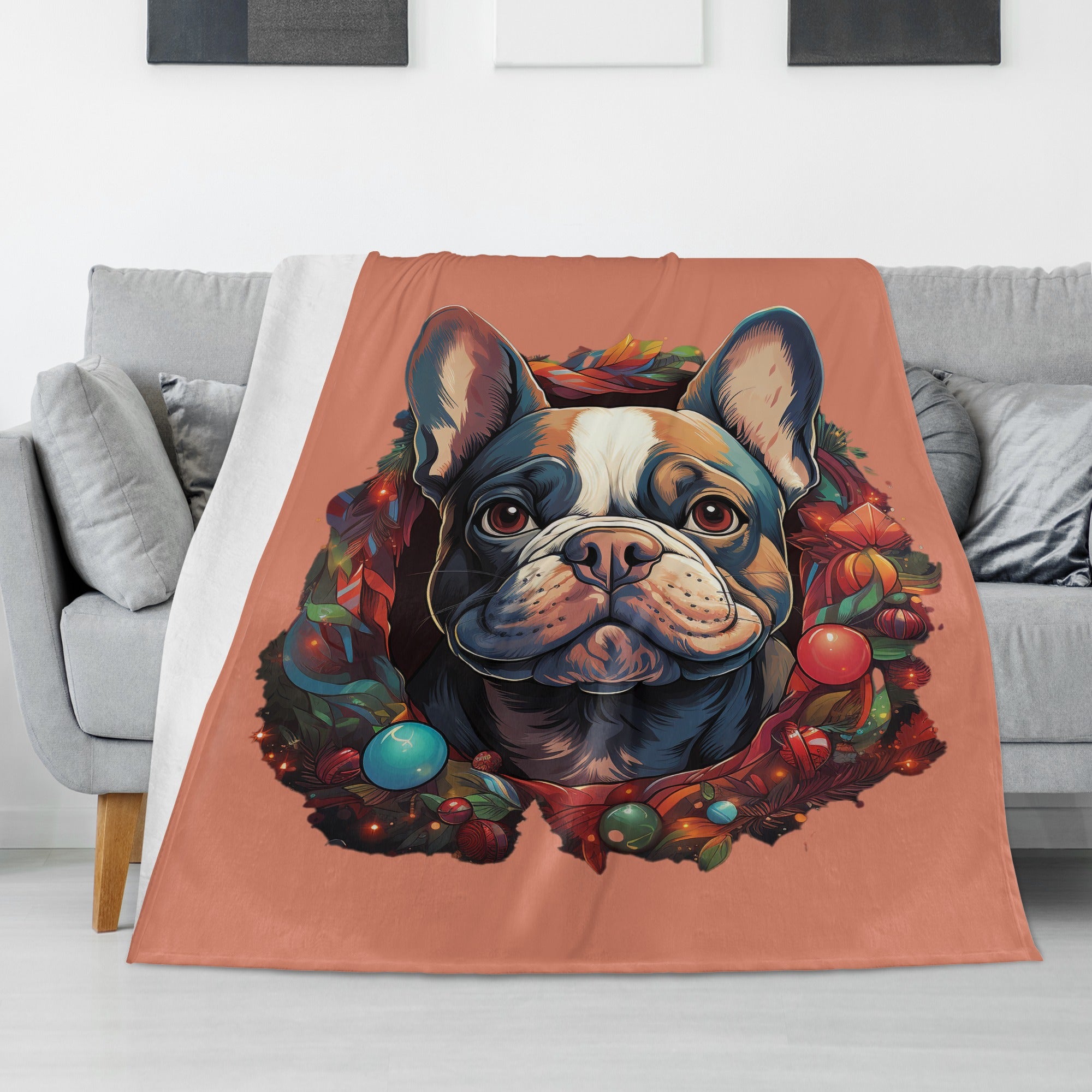 French cheapest Bulldog Queen Blanket