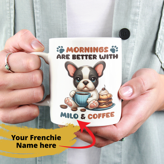 Personalized Ceramic Mug with Custom Frenchie Name