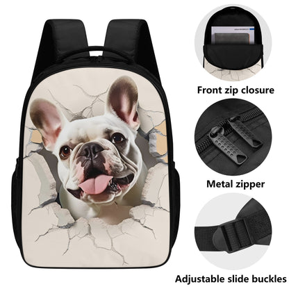 Frenchie Style - 16 Inch Dual Compartmen Backpack