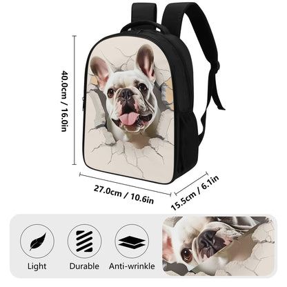 Frenchie Style - 16 Inch Dual Compartmen Backpack