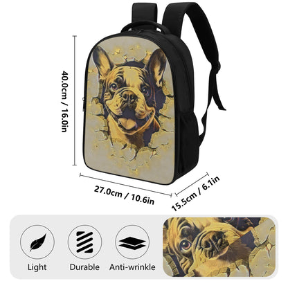 Frenchie Style - 16 Inch Dual Compartmen Backpack