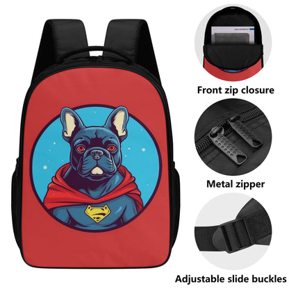 Super Frenchie - 16 Inch Dual Compartmen Backpack