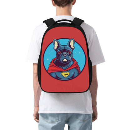 Super Frenchie - 16 Inch Dual Compartmen Backpack