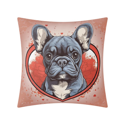 Frenchie Love  -Double Side Printing Pillow Cover