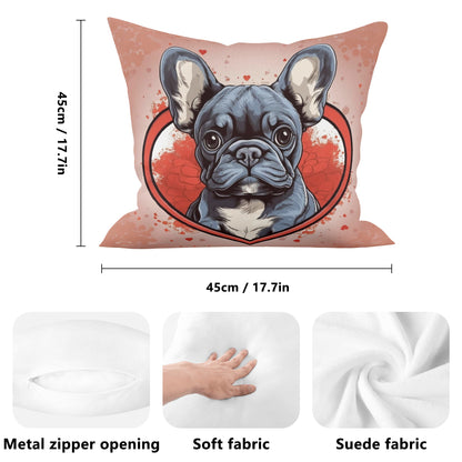 Frenchie Love  -Double Side Printing Pillow Cover