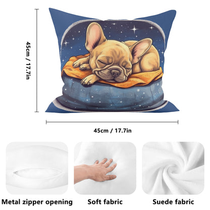 Serene Sleeping Frenchie  - Pillow Cover