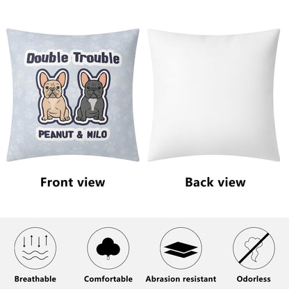 Double Touble - Custom Pillow with Frenchie Name