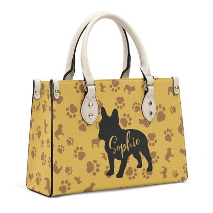 Luxury Women Handbag with Frenchie name (personalized)