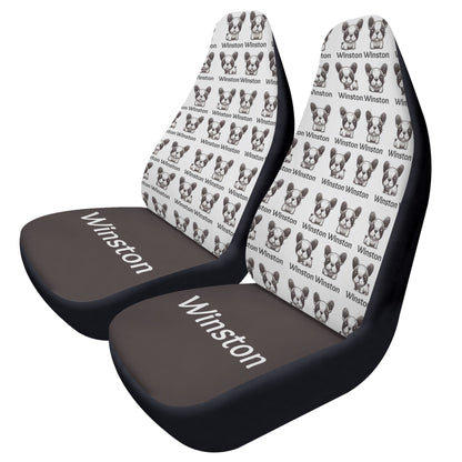 Custom Car Seat Cover with Frenchie's Name - Car Seat Cover (2 pcs)