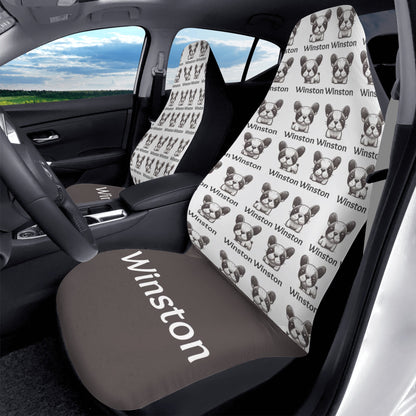 Custom Car Seat Cover with Frenchie's Name - Car Seat Cover (2 pcs)