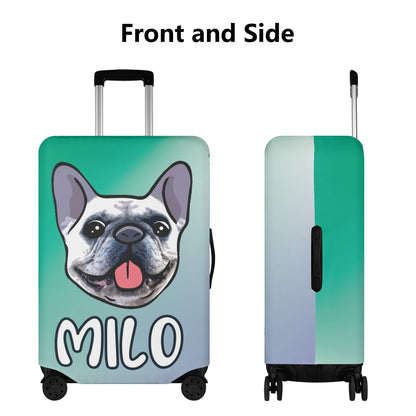 Personalized Luggage Cover  with Frenchie Name - Luggage Cover