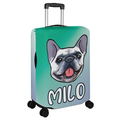 Personalized Luggage Cover  with Frenchie Name - Luggage Cover