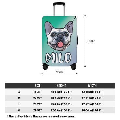 Personalized Luggage Cover  with Frenchie Name - Luggage Cover