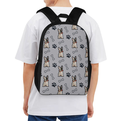 Custom 17 Inch School Backpack with Your French Bulldog Image