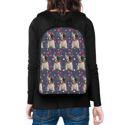 Custom 17 Inch School Backpack with Your French Bulldog Image