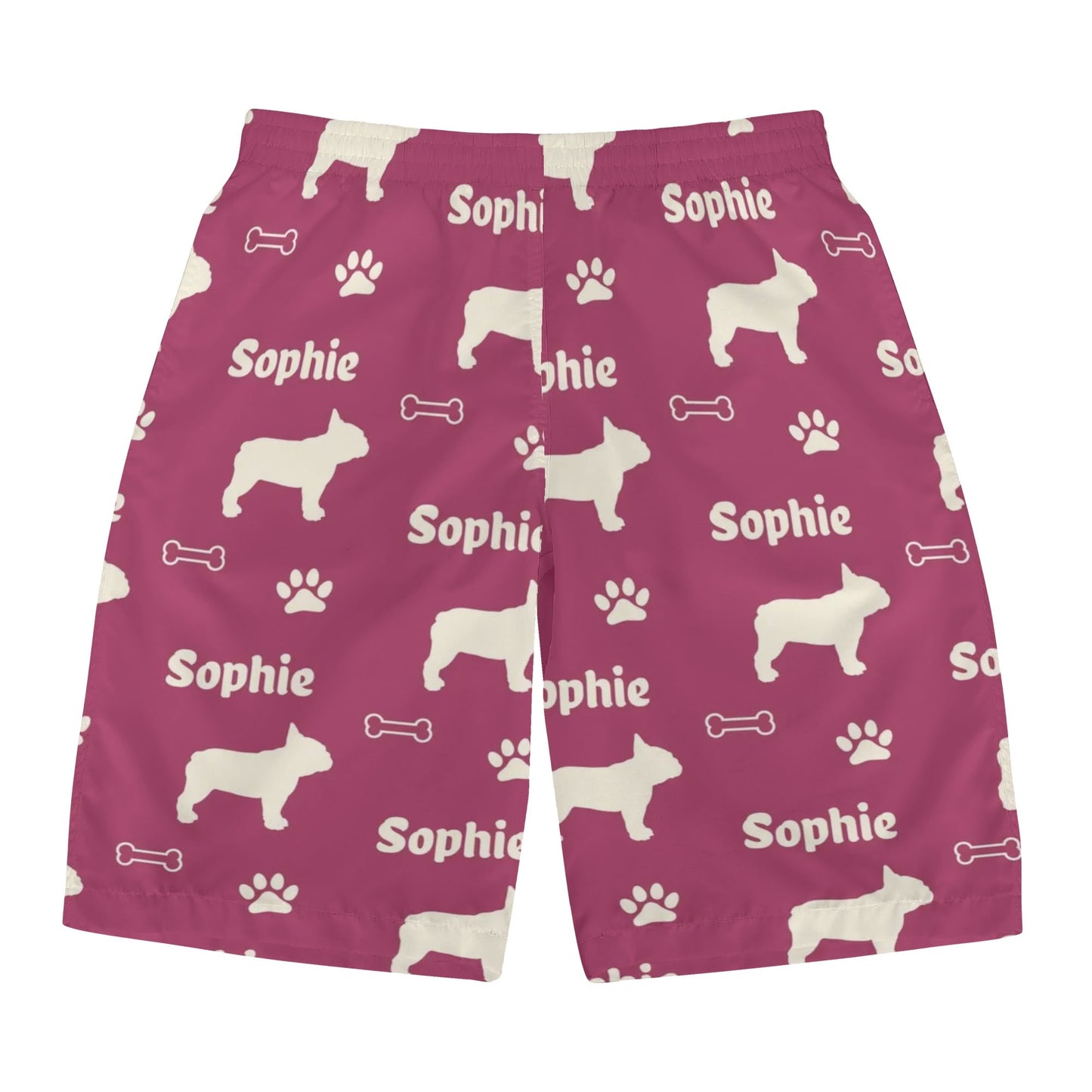 Custom Mens All Over Print Shorts with French Bulldog Name