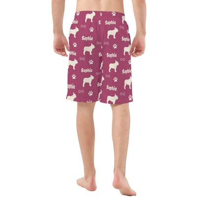 Custom Mens All Over Print Shorts with French Bulldog Name