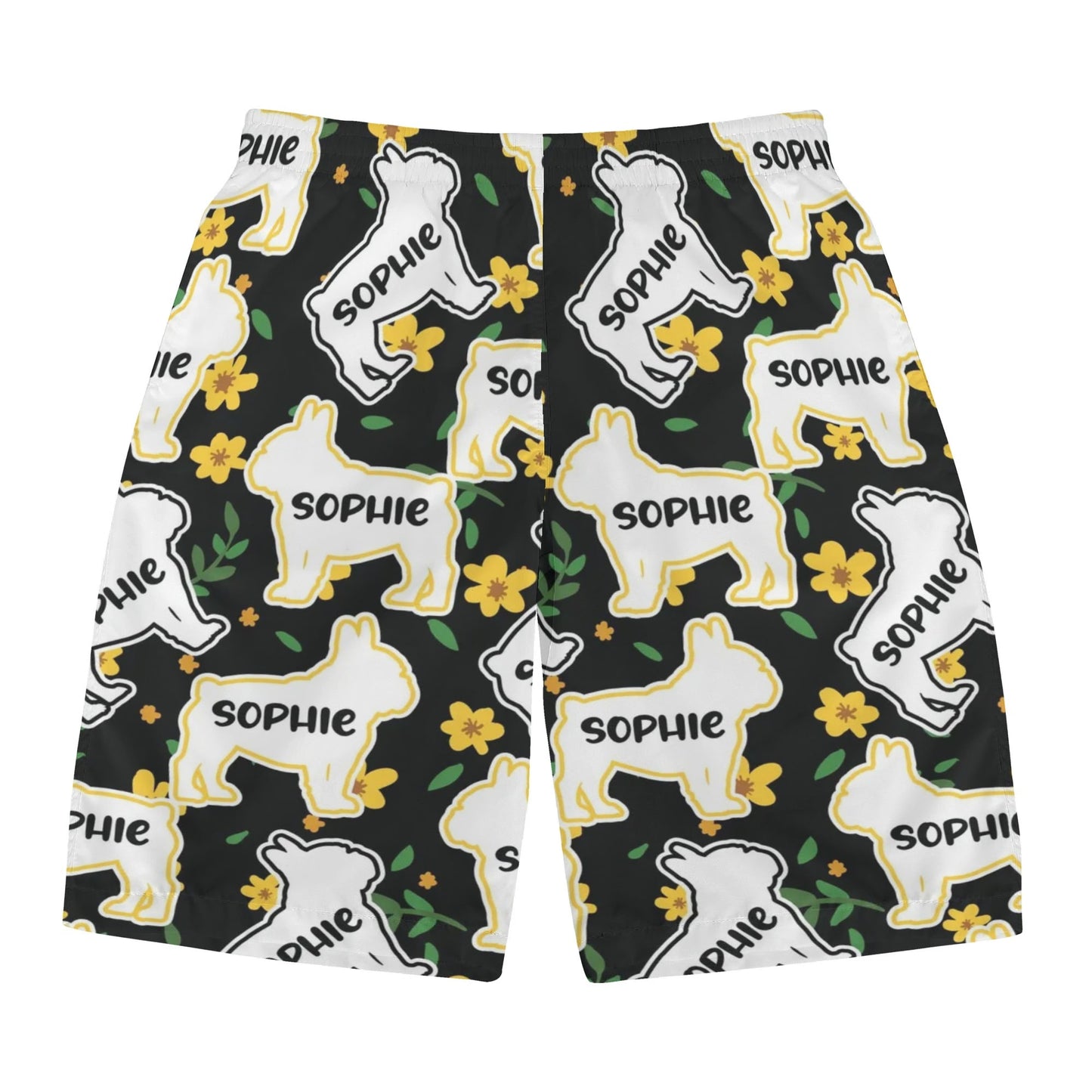 Custom Mens All Over Print Shorts with French Bulldog Name