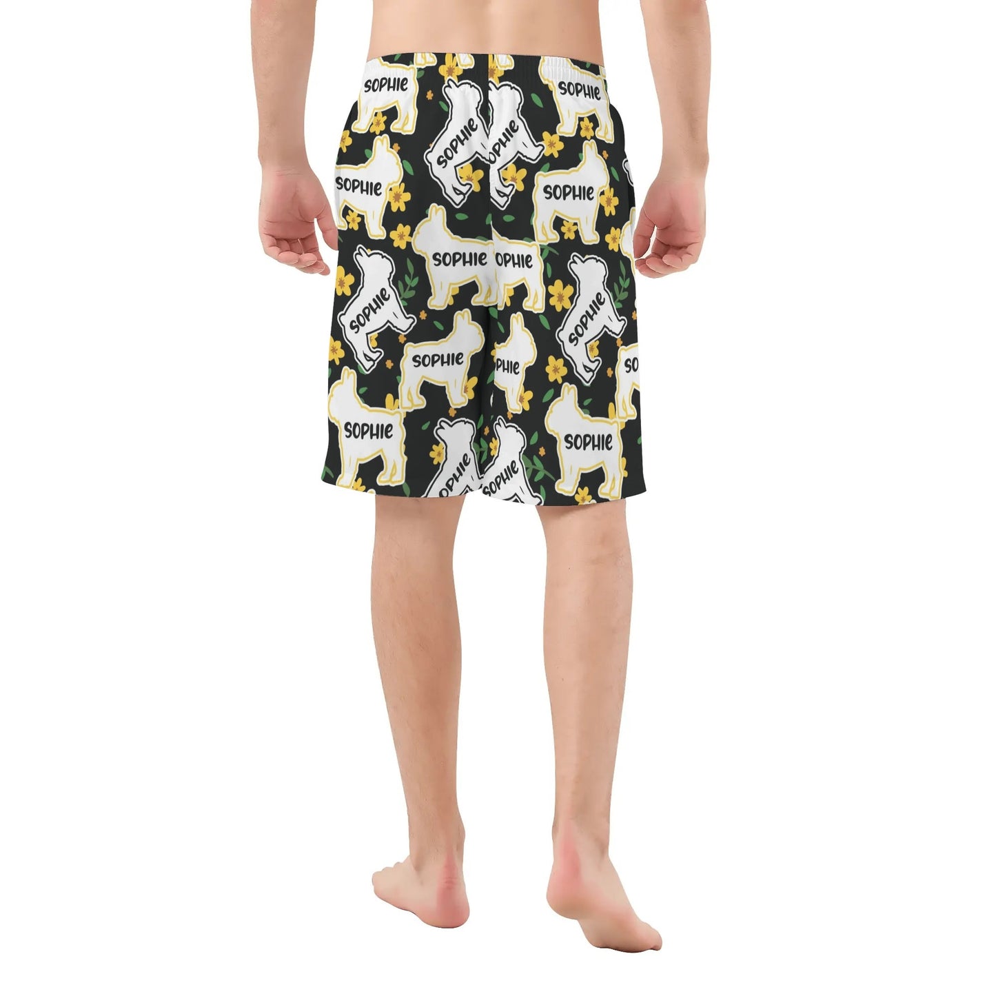 Custom Mens All Over Print Shorts with French Bulldog Name