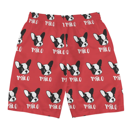 Custom Mens All Over Print Shorts with French Bulldog Name