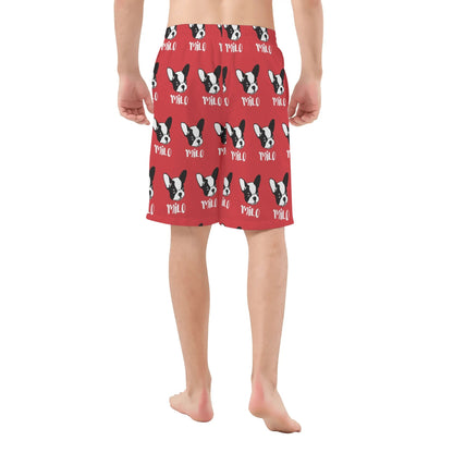 Custom Mens All Over Print Shorts with French Bulldog Name