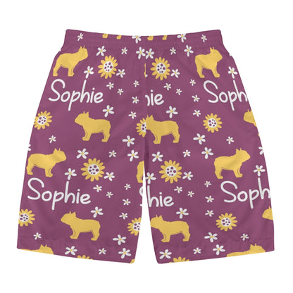 Custom Mens All Over Print Shorts with French Bulldog Name