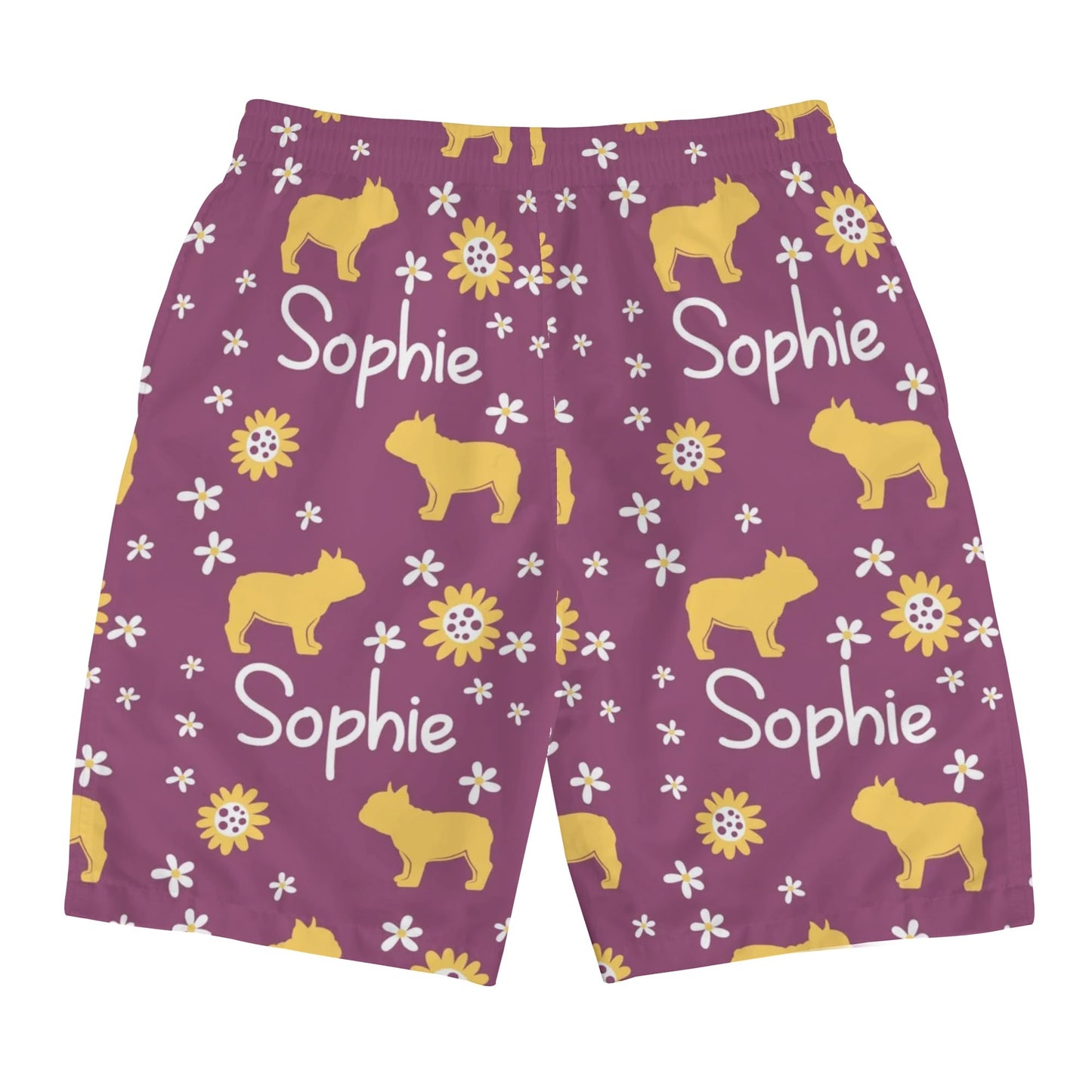 Custom Mens All Over Print Shorts with French Bulldog Name