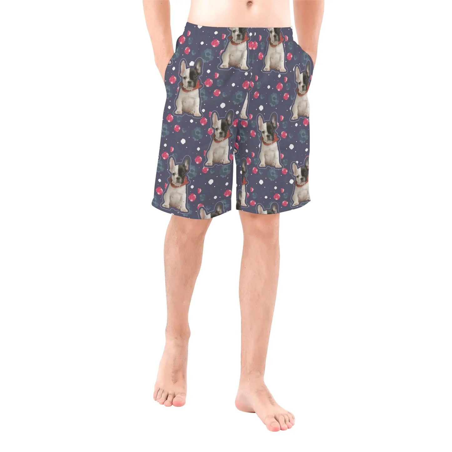 Custom Mens All Over Print Shorts with French Bulldog image