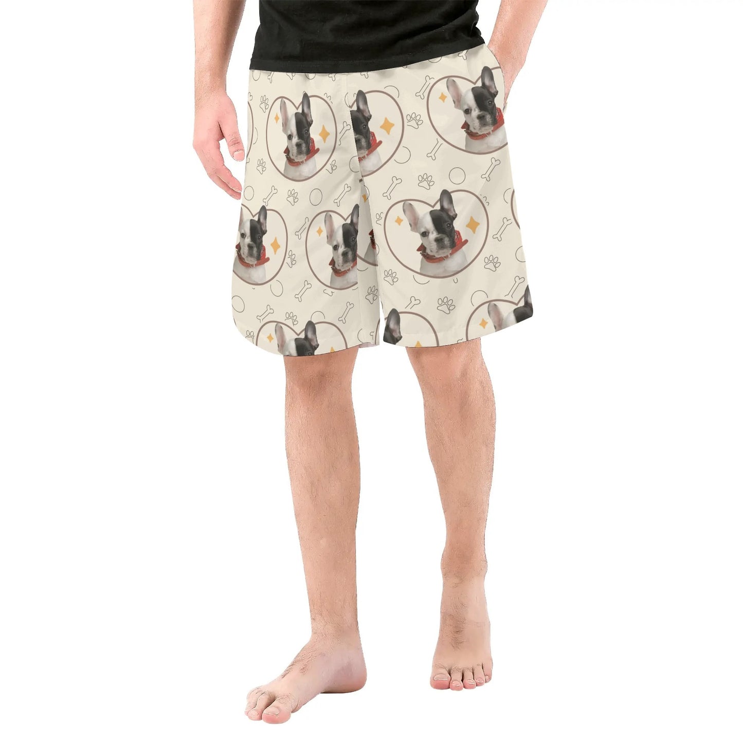 Custom Mens All Over Print Shorts with French Bulldog image