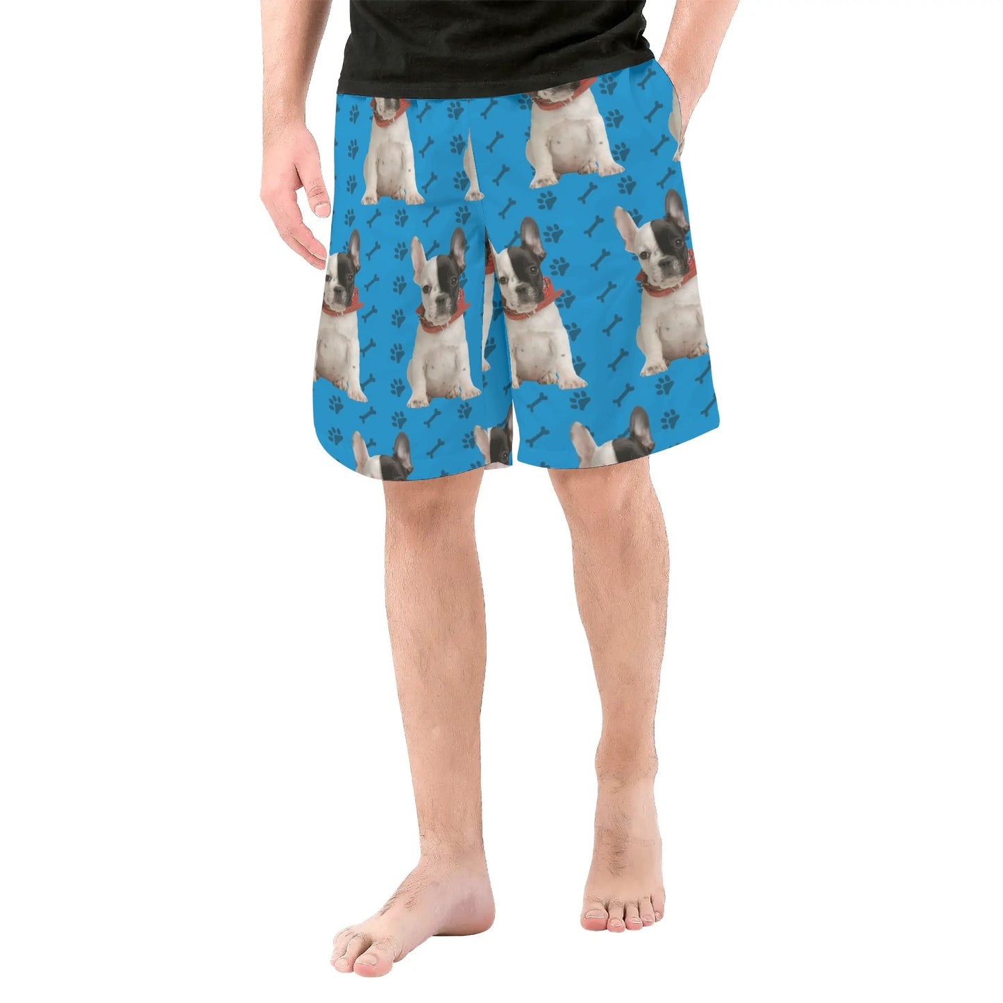 Custom Mens All Over Print Shorts with French Bulldog image