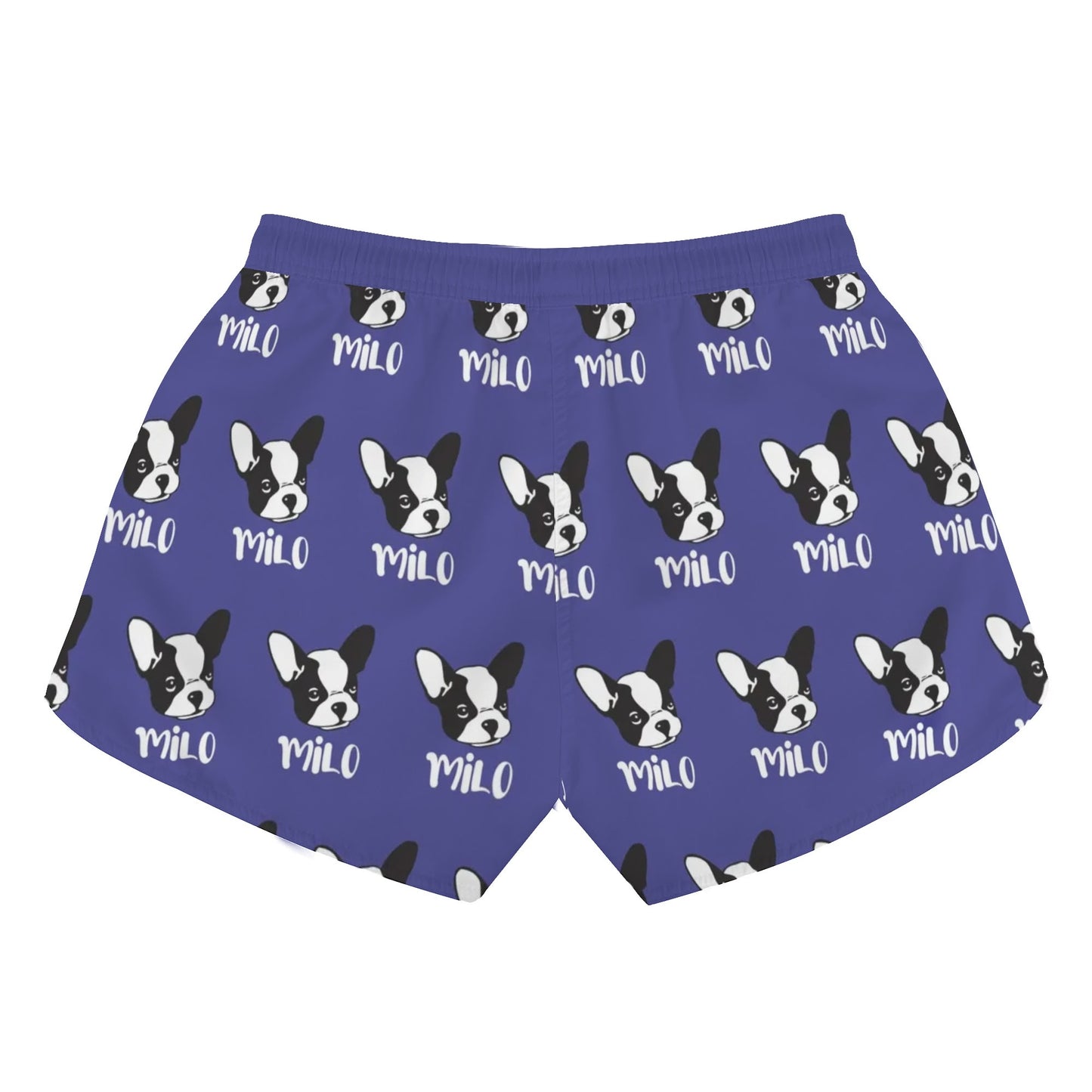 Custom Women's Beach Shorts  with French Bulldog Name