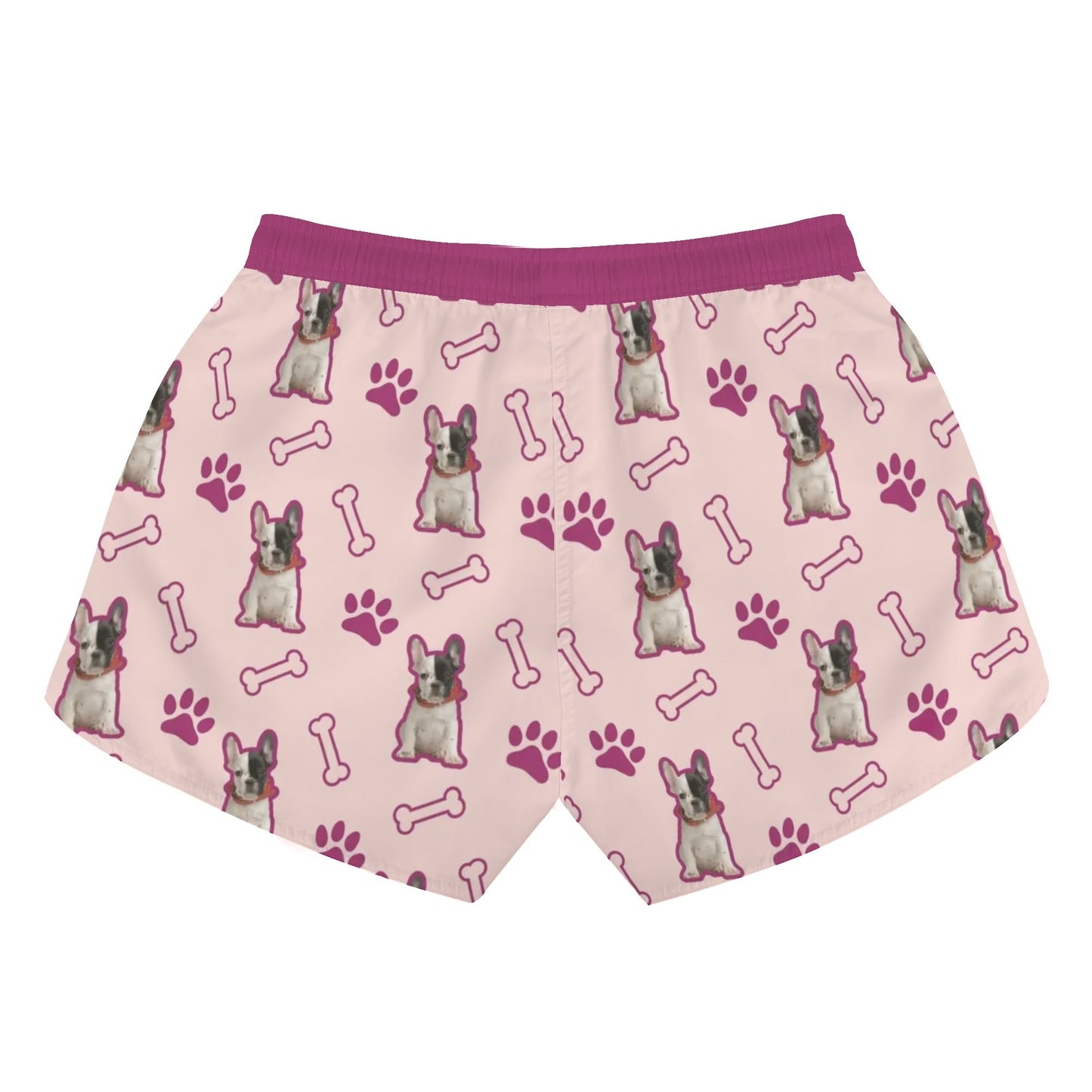 Custom Women's Beach Shorts  with French Bulldog Image