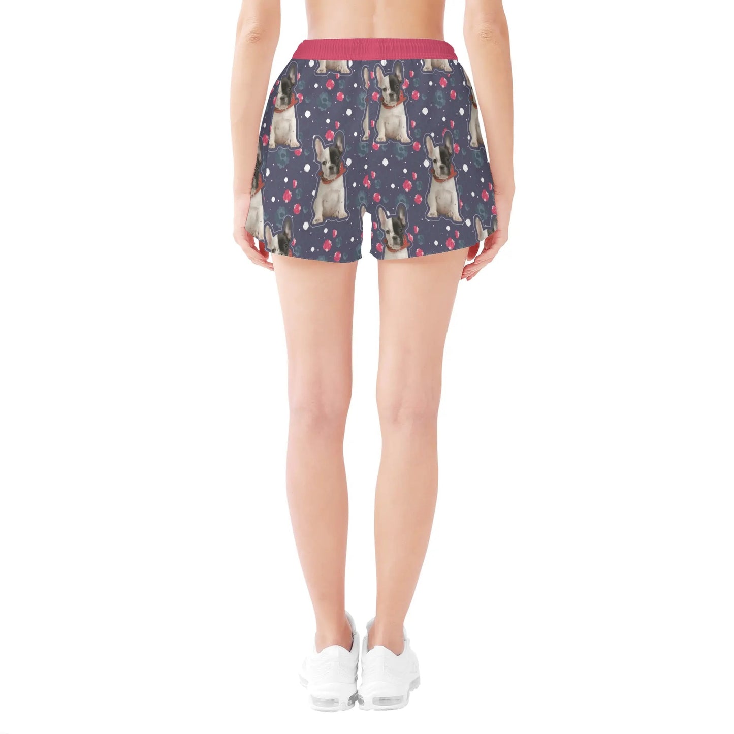 Custom Women's Beach Shorts  with French Bulldog Image