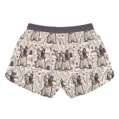 Custom Women's Beach Shorts  with French Bulldog Image