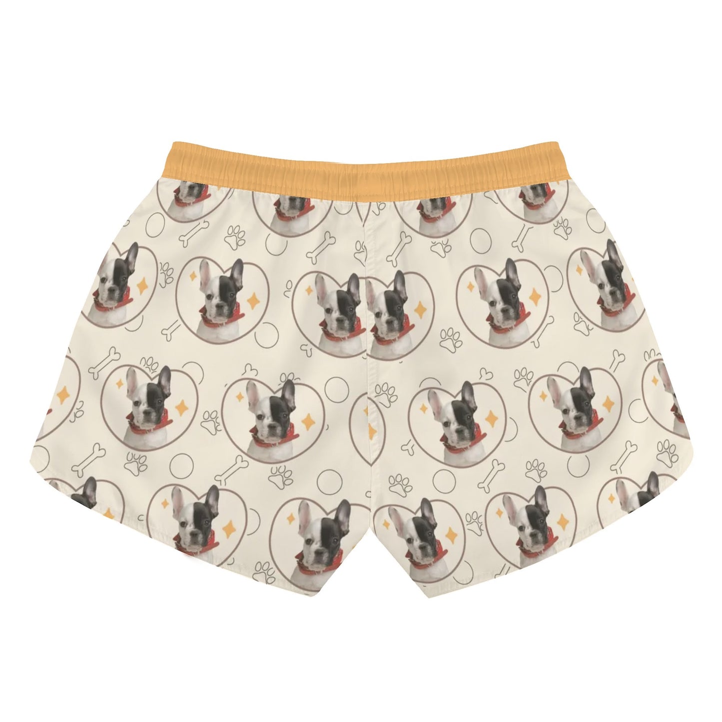 Custom Women's Beach Shorts  with French Bulldog Image