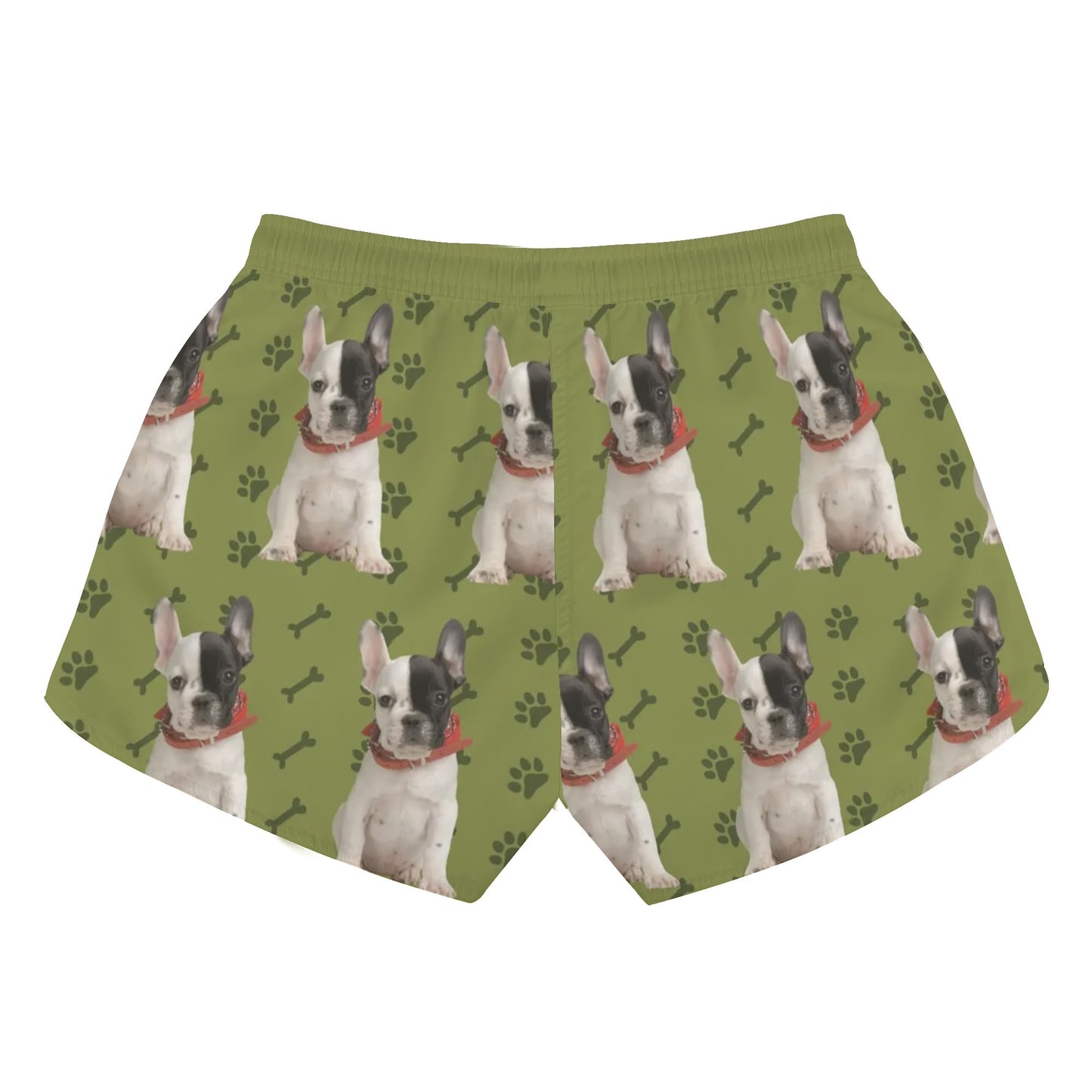 Custom Women's Beach Shorts  with French Bulldog Image