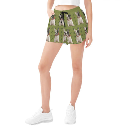 Custom Women's Beach Shorts  with French Bulldog Image