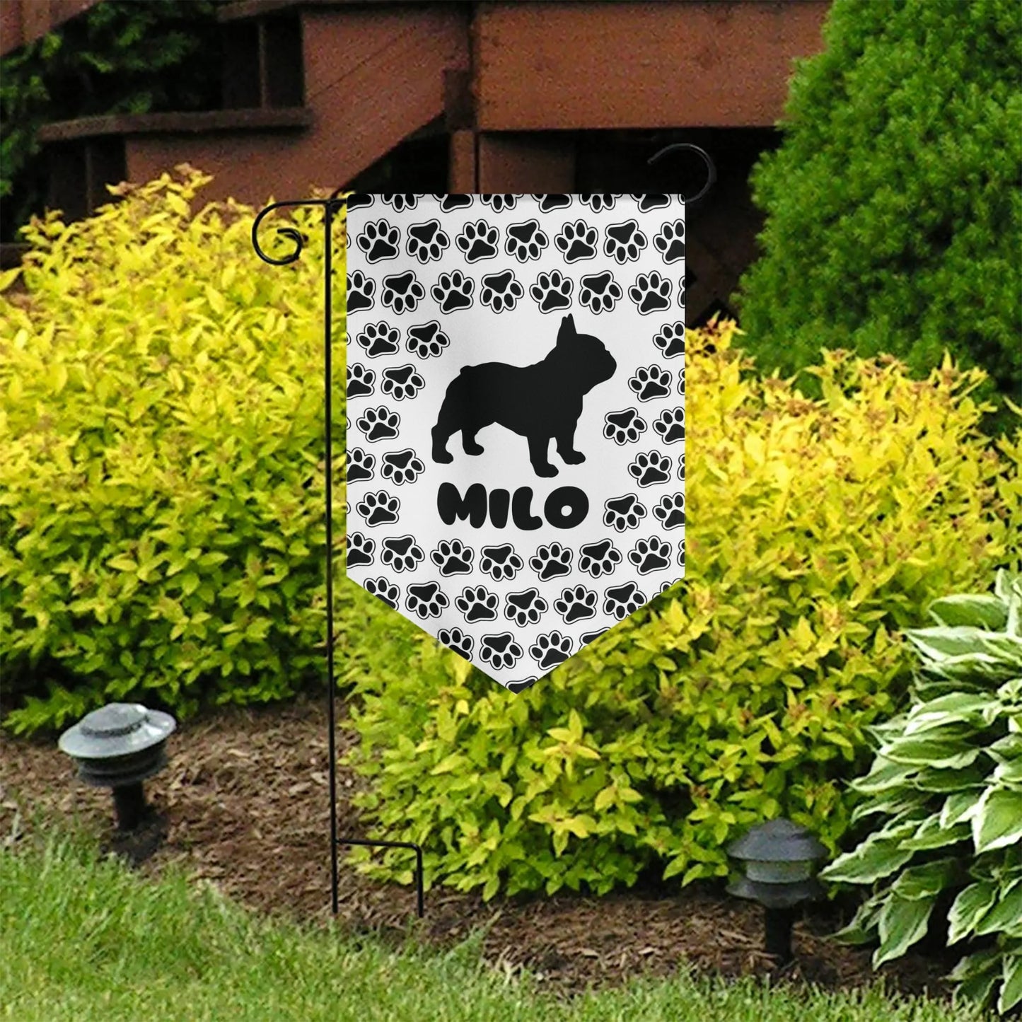 Custom Garden Flag Banner with French Bulldog Name