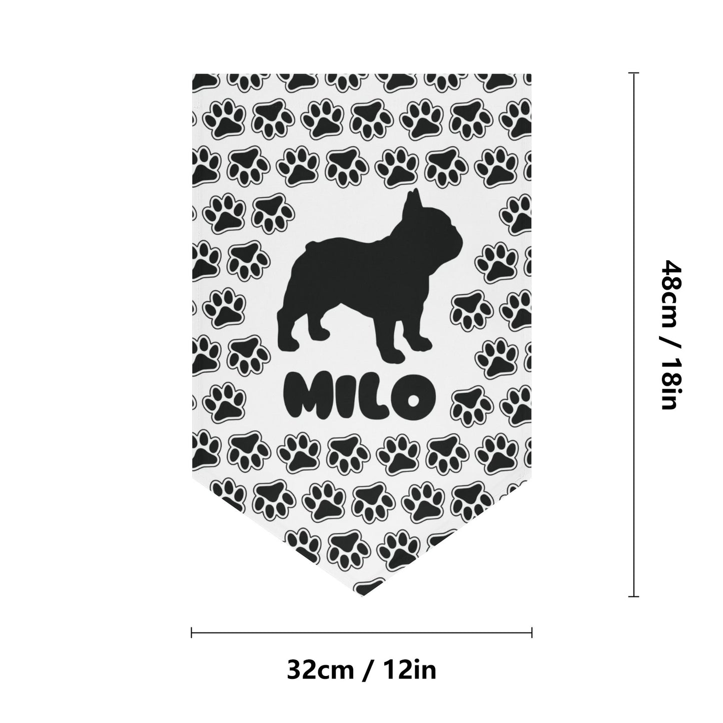 Custom Garden Flag Banner with French Bulldog Name