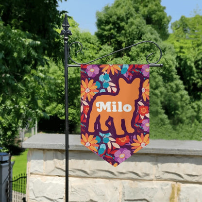 Custom Garden Flag Banner with French Bulldog Name