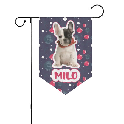 Custom Garden Flag Banner with French Bulldog Name and image