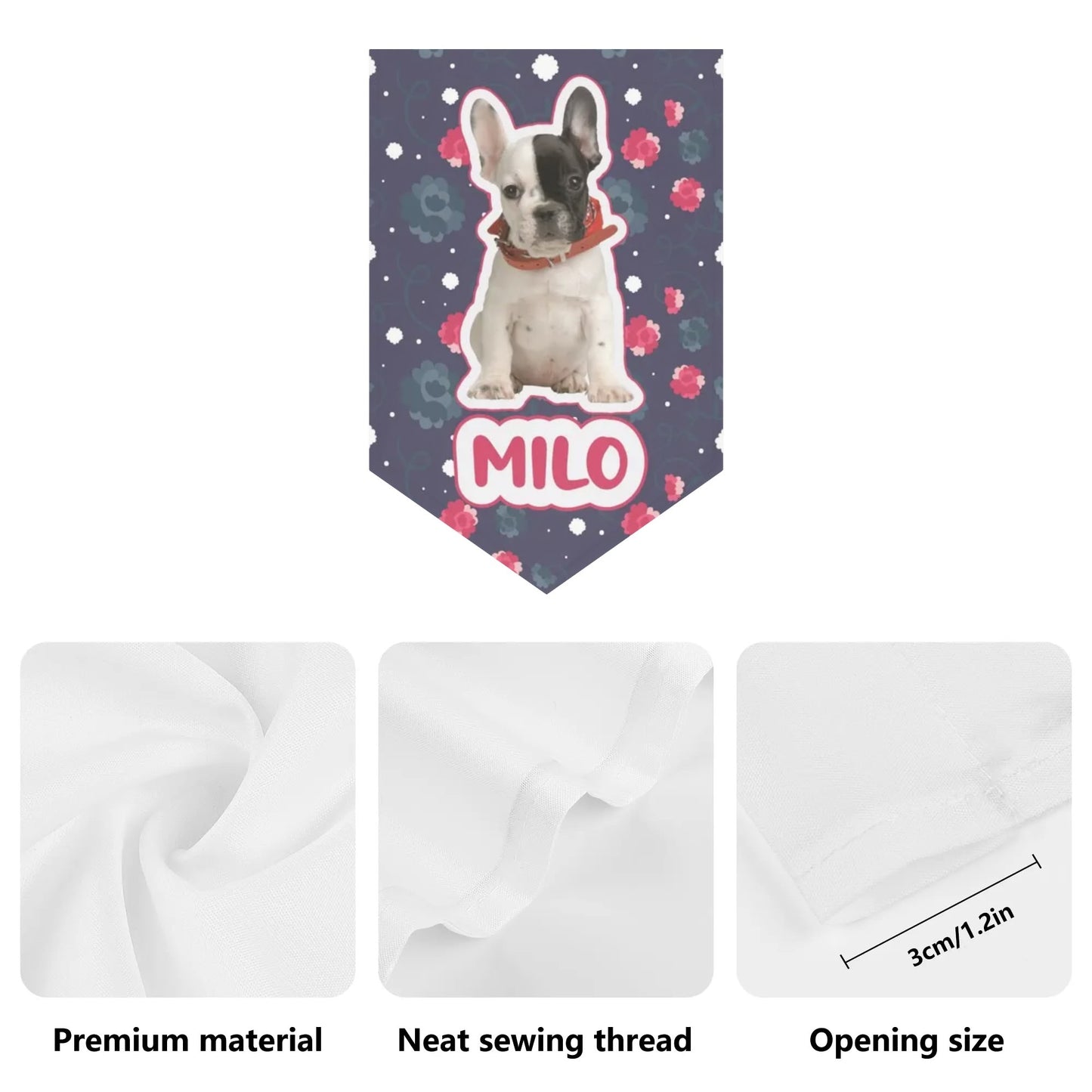 Custom Garden Flag Banner with French Bulldog Name and image