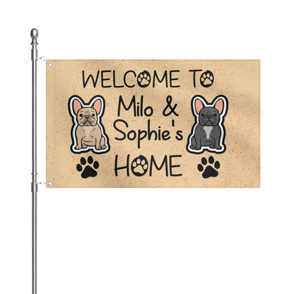 Personalized French Bulldog Garden Flag with frenchie name