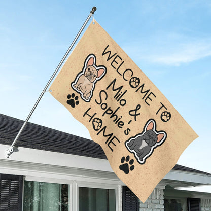 Personalized French Bulldog Garden Flag with frenchie name