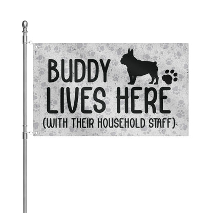 Personalized French Bulldog Garden Flag with frenchie name