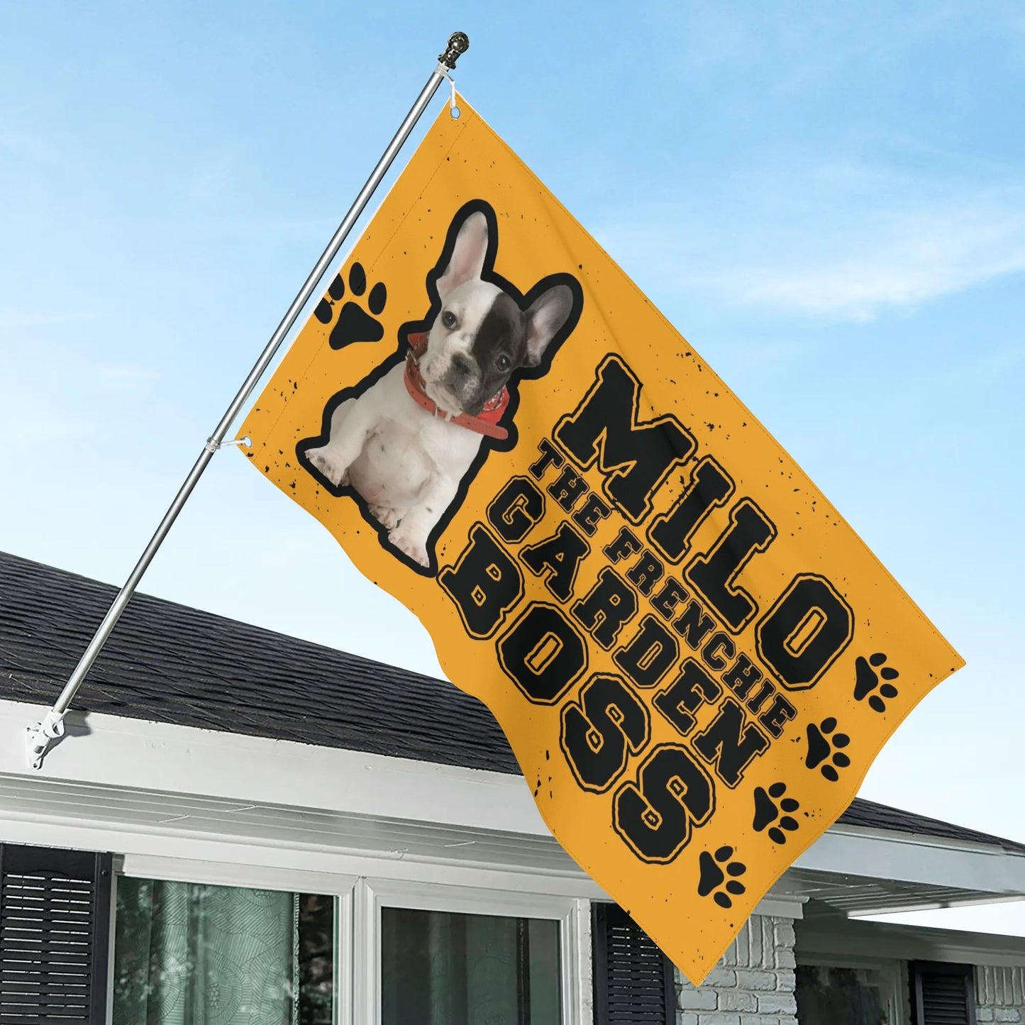 Personalized Garden Flag Banner with French Bulldog Name & Image