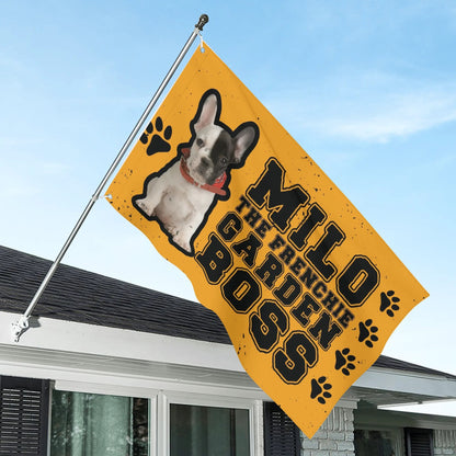 Personalized Garden Flag Banner with French Bulldog Name & Image