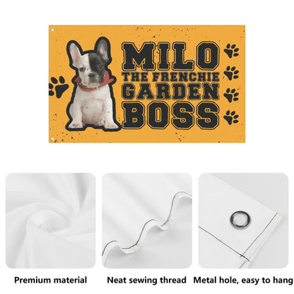 Personalized Garden Flag Banner with French Bulldog Name & Image