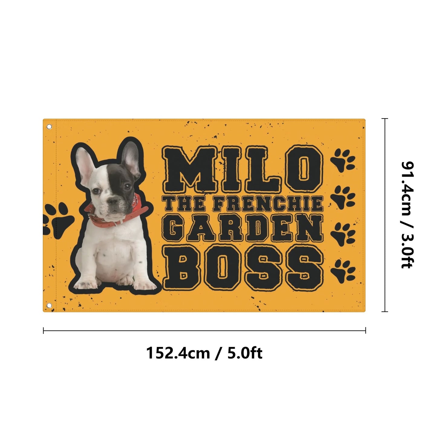 Personalized Garden Flag Banner with French Bulldog Name & Image