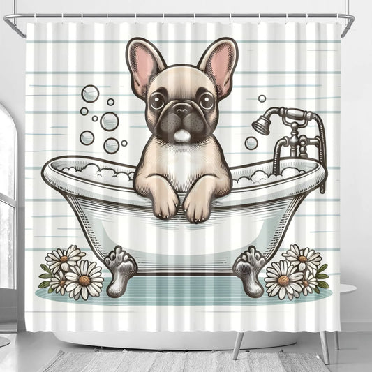 Penelope  - Shower Curtain for frenchie lovers